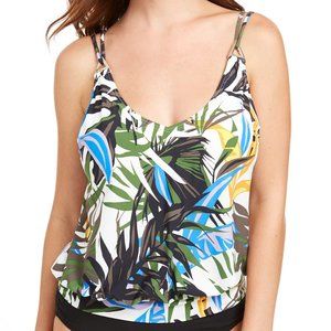 Calvin Klein Printed Underwire Blouson Tankini Top